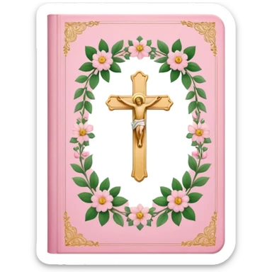 make a catholic catechism with very girly pink tones sticker