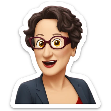 Anne roumanoff lunettes rouges sticker