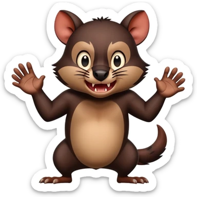 Tasmanium devil, directing traffic, getting angry at cars sticker