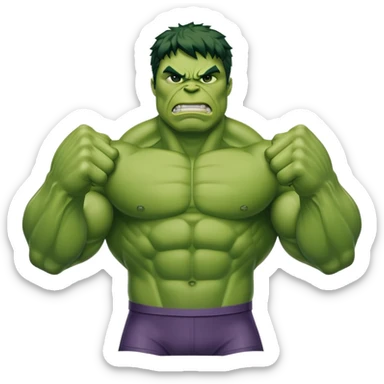 Hulk, green muscular superhero sticker