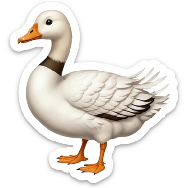 goose with a human feet sticker