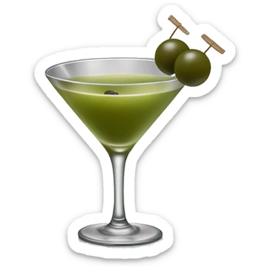 Dirty martini with olives on a toothpick  sticker