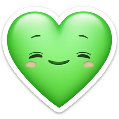 Light green love heart  sticker