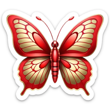 red cybernetic butterfly sticker