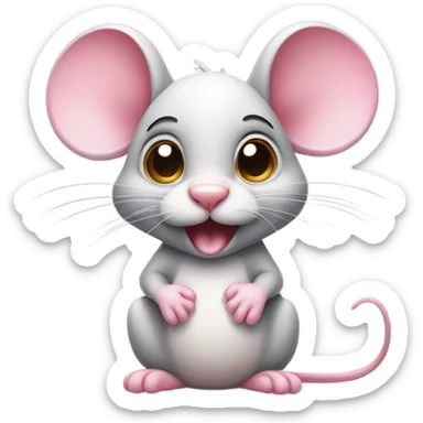 This cute-mouse holding hands together begging sticker