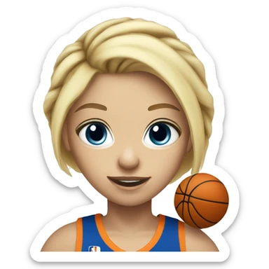 blonde hair blue eyed girl playing basketball sticker