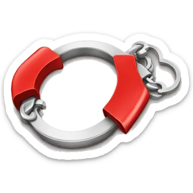 handcuffs red sticker