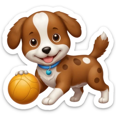 Dog with ball Toy sticker