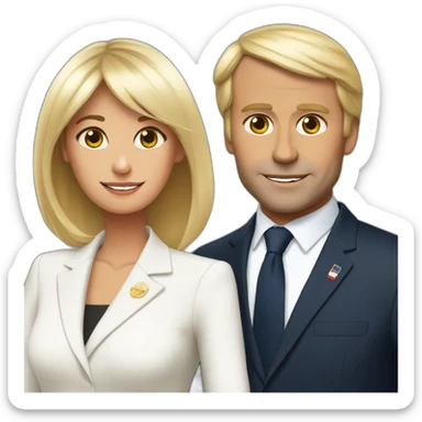 Fils Brigitte et Macron sticker
