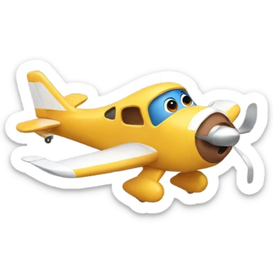 Dog flying a plane  sticker