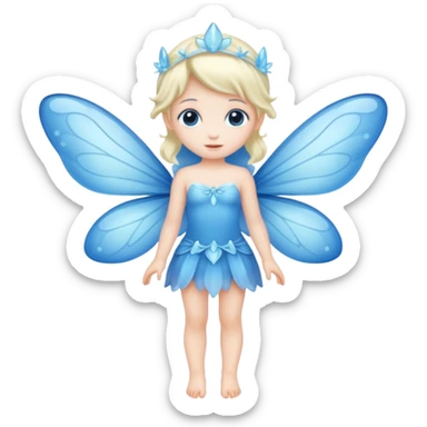 full body of little blue fairy sticker
