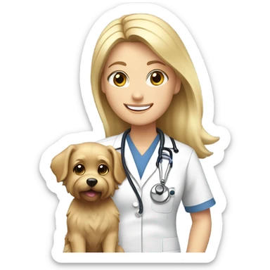 Blonde veterinarian  sticker