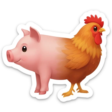 Emoji of a chicken fused with a pork (porkchicken) sticker