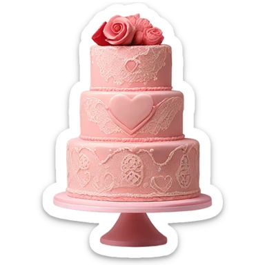 vintage valentine’s day cake sticker