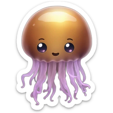 Cute baby brown jellyfish nf a ghost jellyfish sticker
