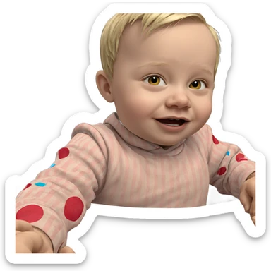 blonde boy gazing at viewer sticker