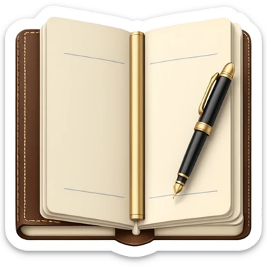 open notebook with fancy “A” on the page sticker