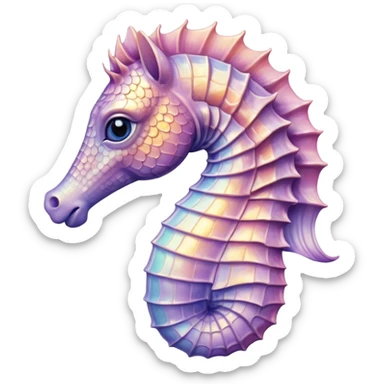 Cinematic Realistic Noble Sea Horse Portrait Emoji, Poised and graceful, with a slender, curved body and an elegantly arched neck adorned with finely detailed, shimmering scales in soft pastel hues, and gentle, focused eyes, rendered with lifelike texture and natural light; high shine, intelligent and serene, styled with an air of oceanic elegance, focused and attentive, soft glowing outline, capturing the essence of a watchful and confident sea horse that appears to drift out of the screen with effortless grace! sticker