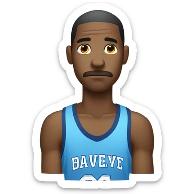 Sad basketball player wearing blue  sticker