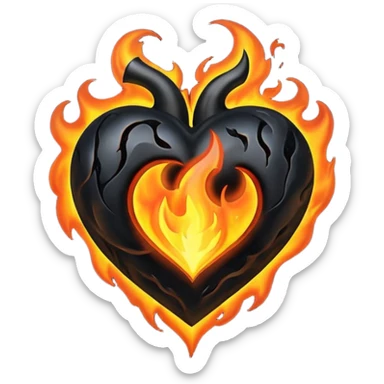 ❤️‍🔥same black fire heart sticker