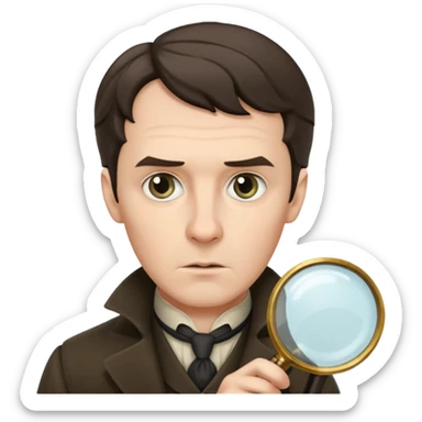 sherlock holmes holding magnifying glass sticker