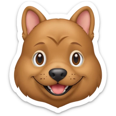 light brown pocket bully facing forwards, head and shoulders. smiling sticker