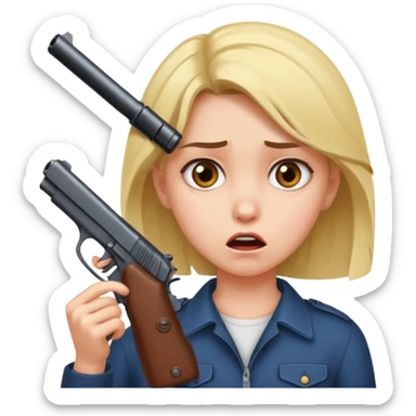 Gun to a girls head sticker