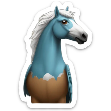 un oiseau sur le dos d'un cheval sticker