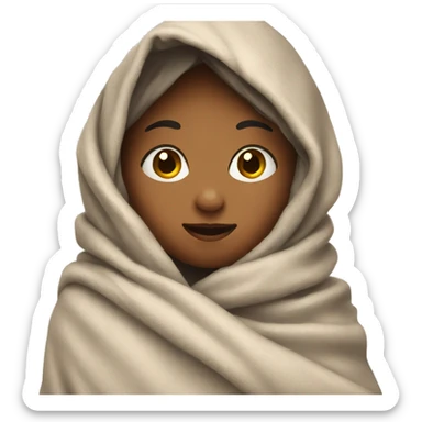 girl wrapped in a blanket sticker