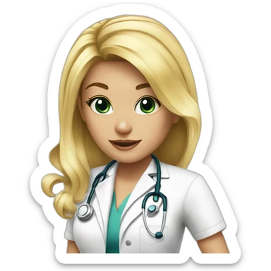 doctor girl party blonde sticker