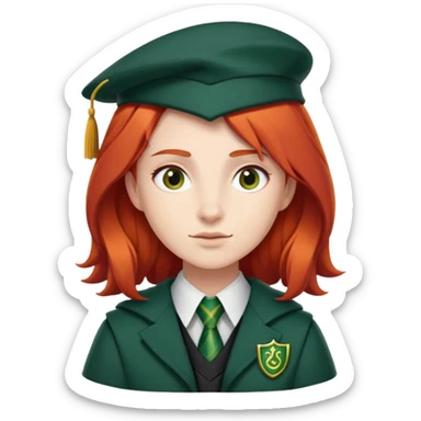 red hair Slytherin Student  sticker