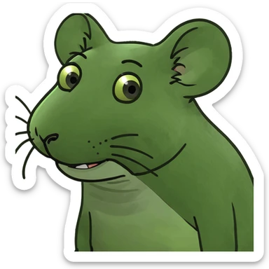 Rat with hair sticker