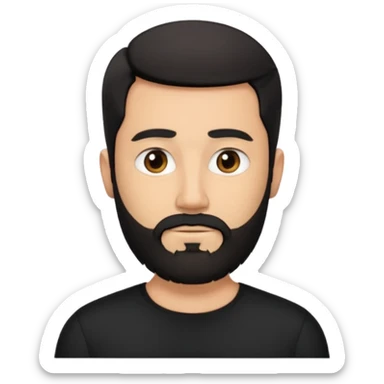 bearded man in black collarless shirt  sticker