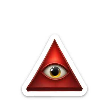 spell book that's red with eye in the middle with runes sticker