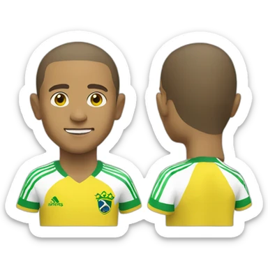 Roberto Carlos wearing yellow Brazil jersey sticker