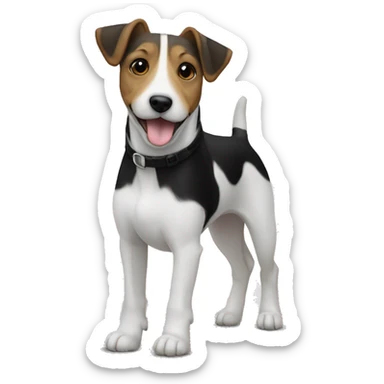 Erstelle mir einen jackrussel terrier schwarz weiß sticker