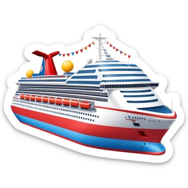 carnival cruise ship red funel blue bottom  sticker