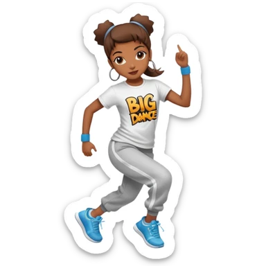 Hip hop Dancer  girl  with a big jogging and an tshirt write in it urban dance sticker