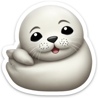 Kawaii baby seal taking a nap sticker
