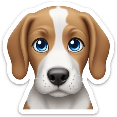 Beagle puppy and a cat grey with blue eyes sticker