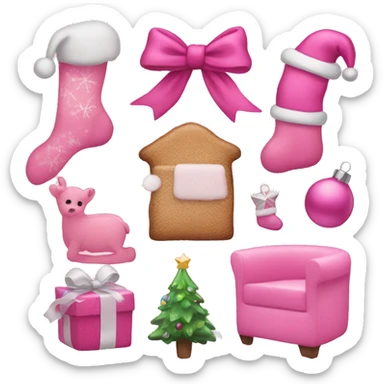 pink christmas items sticker