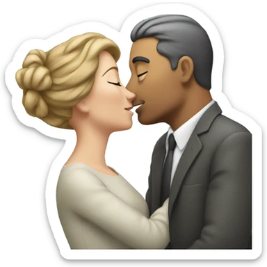 Guy kissing his wife sticker