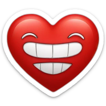 red heart with face sticker