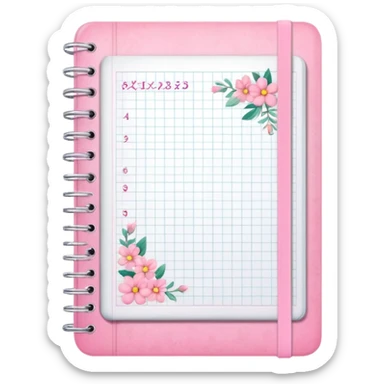 generate a notebook with math exercises make it aesthetic and girly sticker