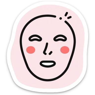 Face mask sheet, minimalist, rounded, soft pastel colors, SOS skin care sticker