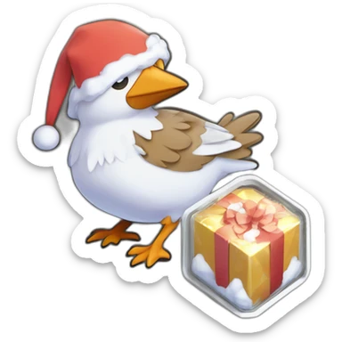 Pokemon Delibird Badge Winter Slowflake GiftBox sticker