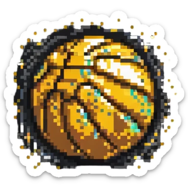 Golden basketball with sparkles sticker