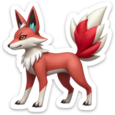 Meloetta-Zangoose-Lycanroc-Zeraora-Trico-Pokémon-Fakémon-fusion-hybrid-creature sticker