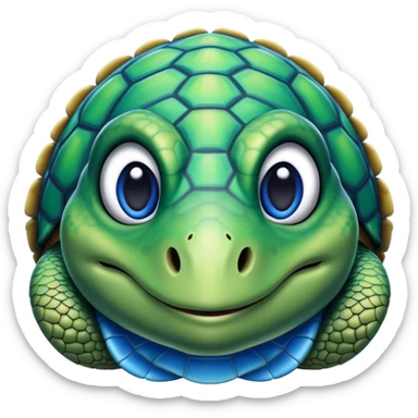 Turtle in blue and green  sticker