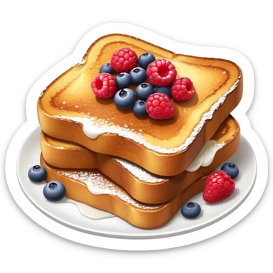 French toast with powdered sugar and berries sticker